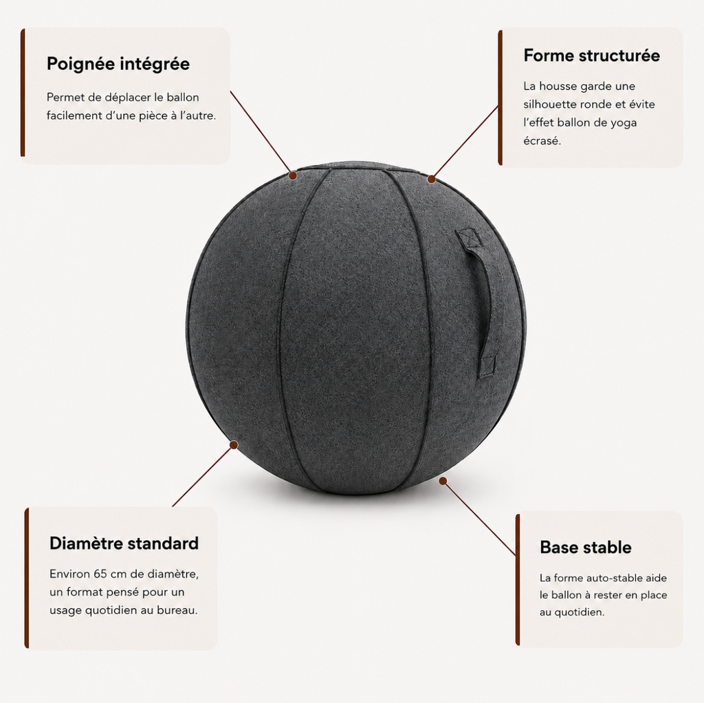 Ballon ergonomique - Gris Anthracite