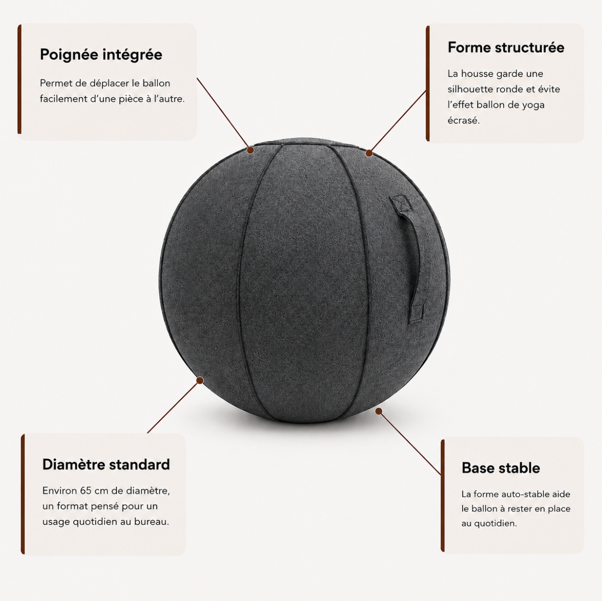 Ballon ergonomique - Gris Anthracite