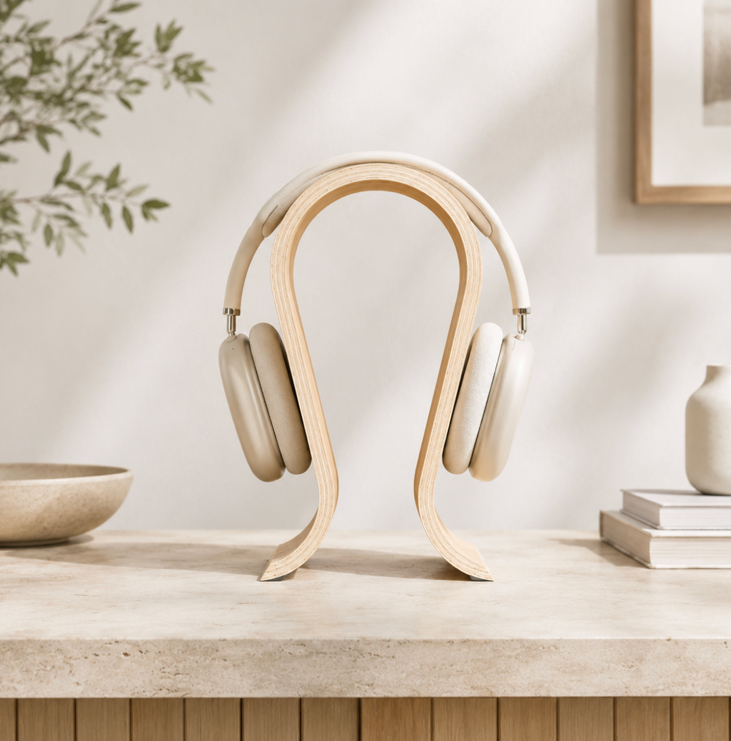L’Arche – Support casque en bois clair