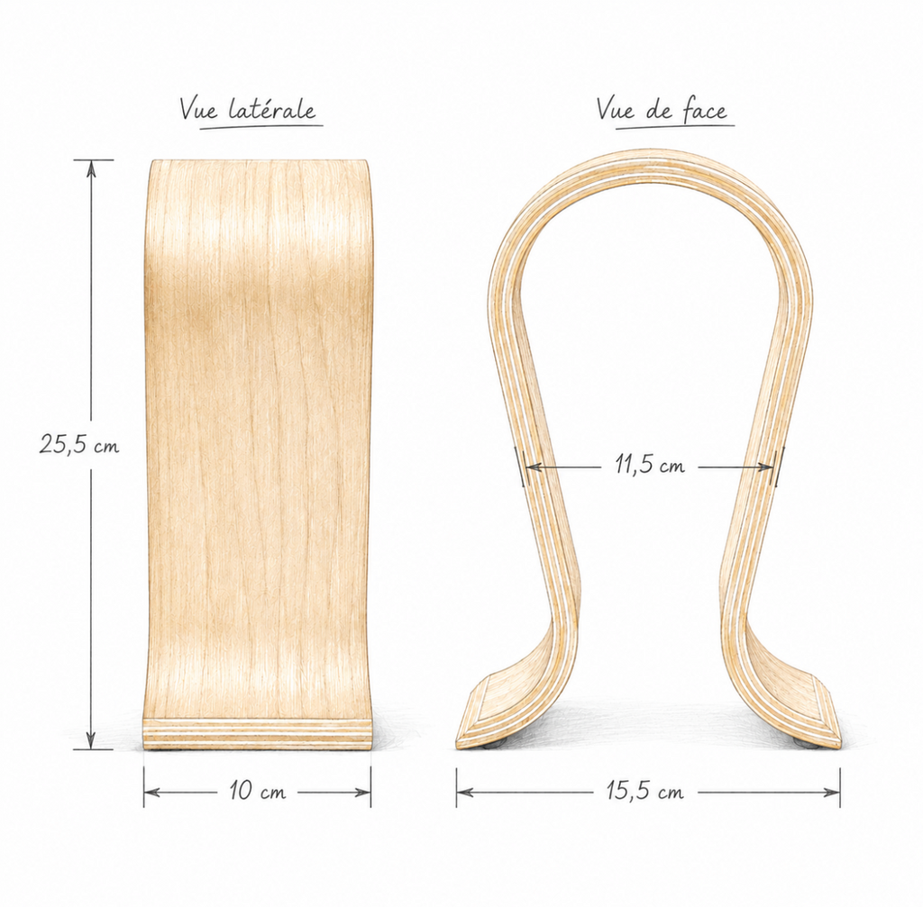 L’Arche – Support casque en bois clair