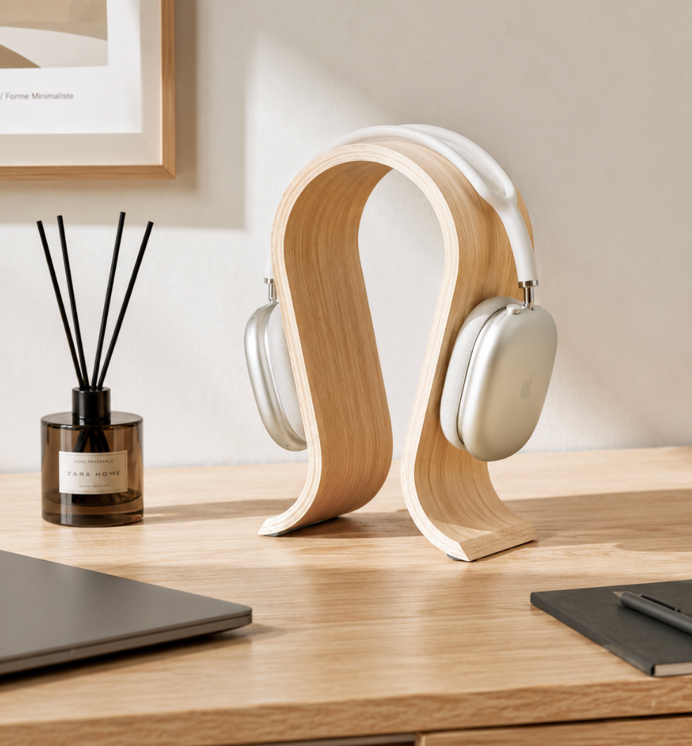 L’Arche – Support casque en bois clair
